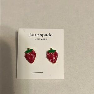 Kate Spade Strawberry Earrings/Limited Edition/Nickel Free. Heart backs.